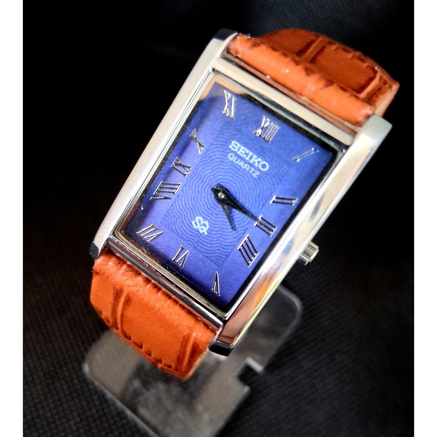 Men's Vintage Seiko Tank Leather Wrist Watch Rare